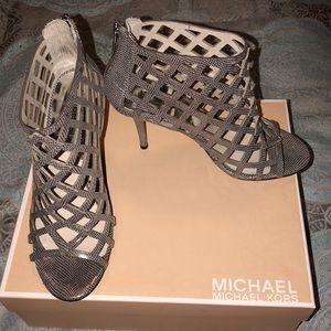 Michael Kors Open Toe Metallic Slate Heel